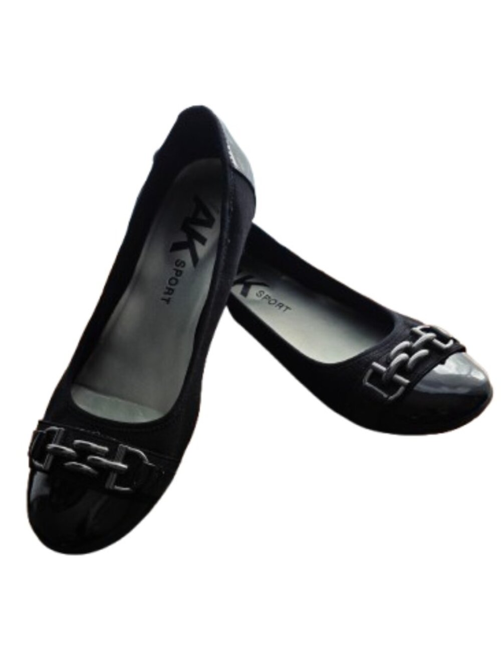 Anne Klein AK Sport Ballet Flats Women 10M Black Toe Buckle - Picture 4 of 9
